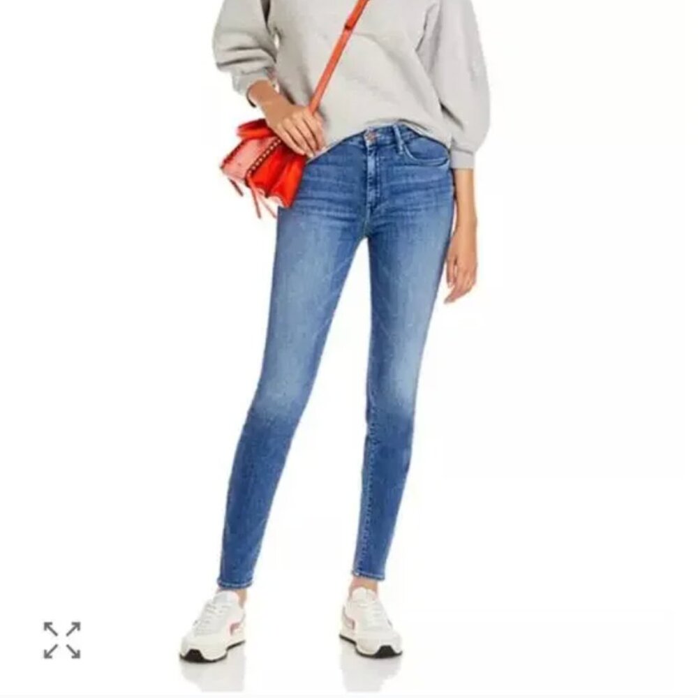 Mother the looker ankle fray groovin skinny denim jeans 25